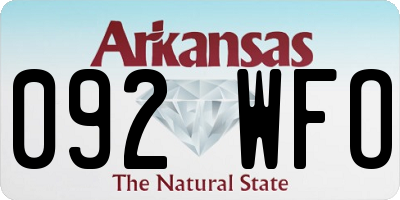 AR license plate 092WFO