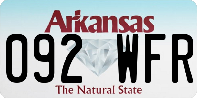 AR license plate 092WFR