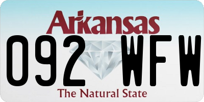 AR license plate 092WFW