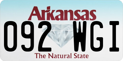 AR license plate 092WGI