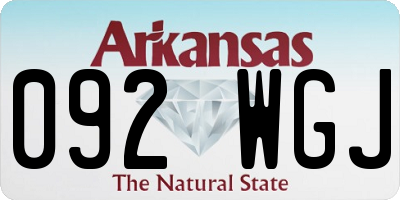 AR license plate 092WGJ