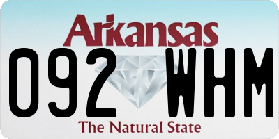 AR license plate 092WHM