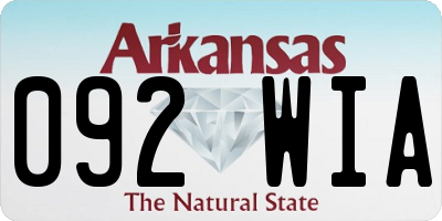 AR license plate 092WIA
