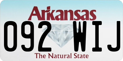 AR license plate 092WIJ