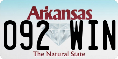 AR license plate 092WIN