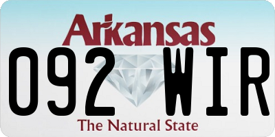 AR license plate 092WIR