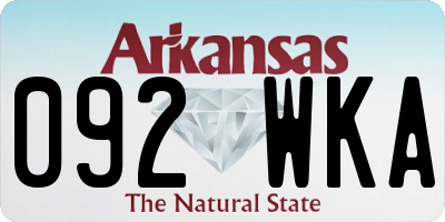 AR license plate 092WKA
