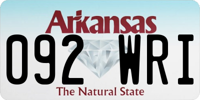 AR license plate 092WRI