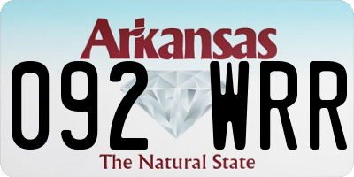 AR license plate 092WRR
