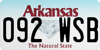 AR license plate 092WSB