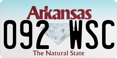 AR license plate 092WSC