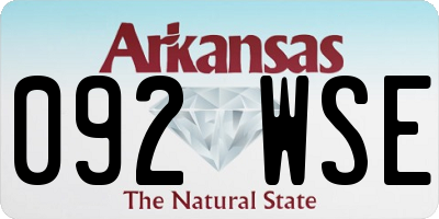 AR license plate 092WSE