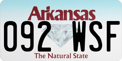 AR license plate 092WSF