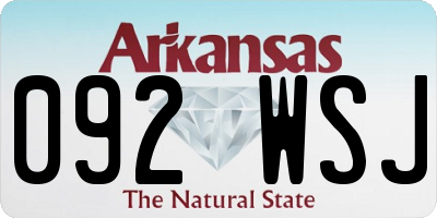 AR license plate 092WSJ