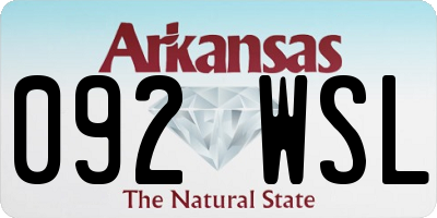AR license plate 092WSL