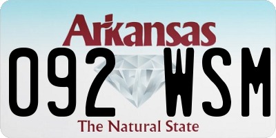 AR license plate 092WSM