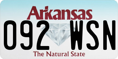 AR license plate 092WSN