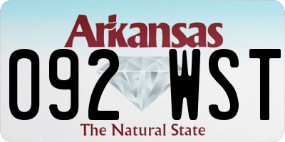 AR license plate 092WST