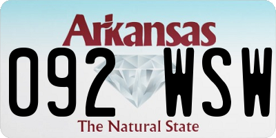 AR license plate 092WSW