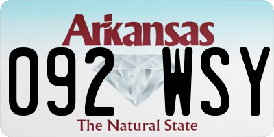 AR license plate 092WSY