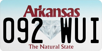AR license plate 092WUI