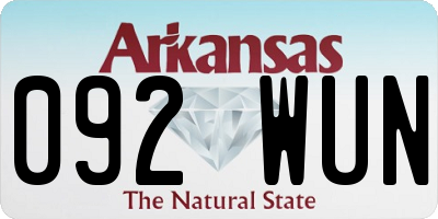 AR license plate 092WUN