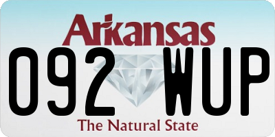 AR license plate 092WUP