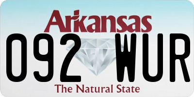 AR license plate 092WUR