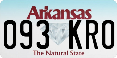 AR license plate 093KRO