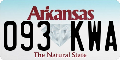 AR license plate 093KWA