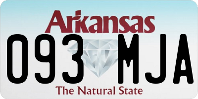 AR license plate 093MJA
