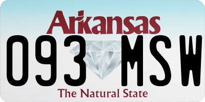 AR license plate 093MSW
