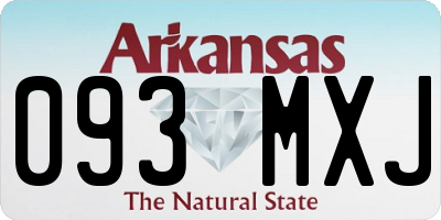AR license plate 093MXJ