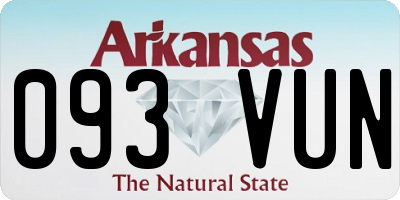AR license plate 093VUN