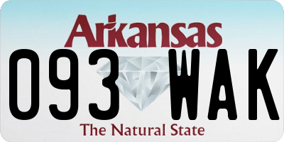 AR license plate 093WAK