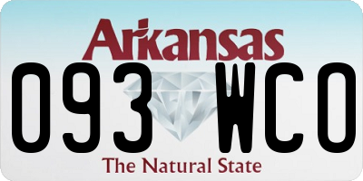 AR license plate 093WCO