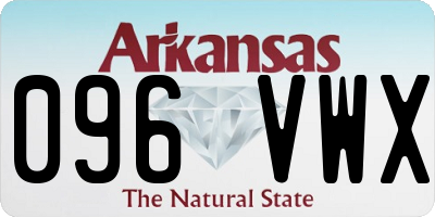 AR license plate 096VWX