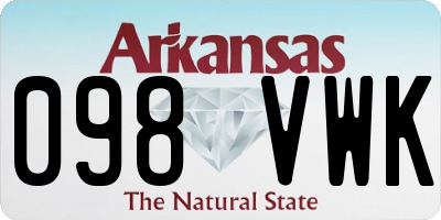AR license plate 098VWK