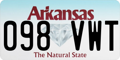 AR license plate 098VWT