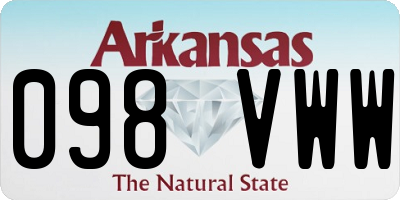 AR license plate 098VWW