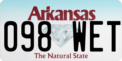 AR license plate 098WET