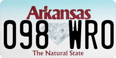 AR license plate 098WRO