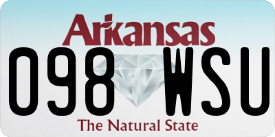 AR license plate 098WSU