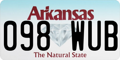 AR license plate 098WUB