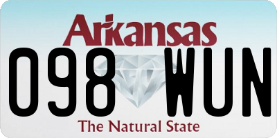 AR license plate 098WUN