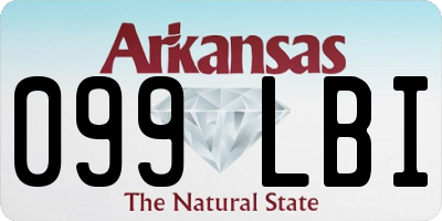 AR license plate 099LBI