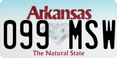 AR license plate 099MSW