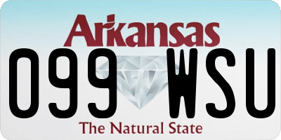 AR license plate 099WSU