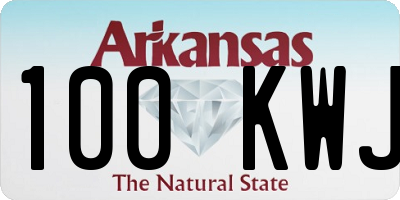 AR license plate 100KWJ