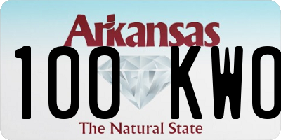 AR license plate 100KWO
